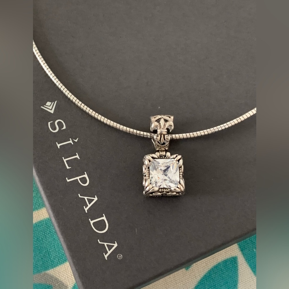 Silpada Vintage Sterling UPTOWN Pendant w/Silpada Sterling Vintage Omega Chain